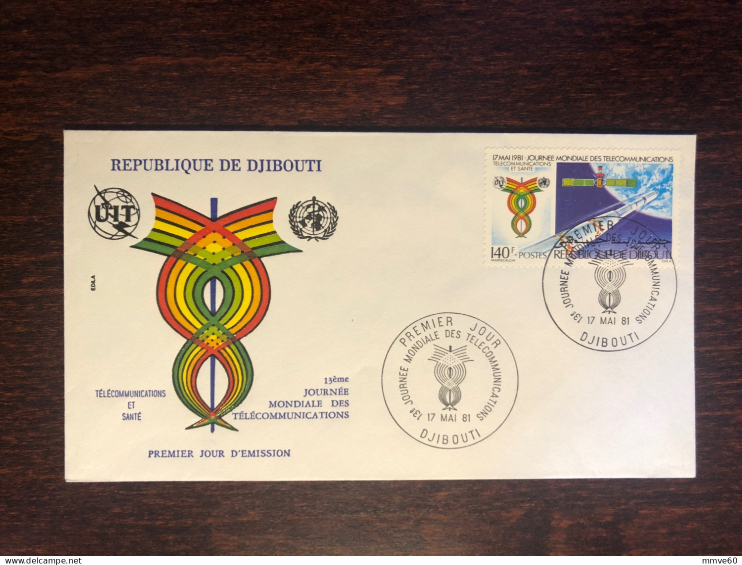 DJIBOUTI FDC COVER 1981 YEAR TELECOMMUNICATIONS AND HEALTH MEDICINE STAMPS - Djibouti (1977-...)