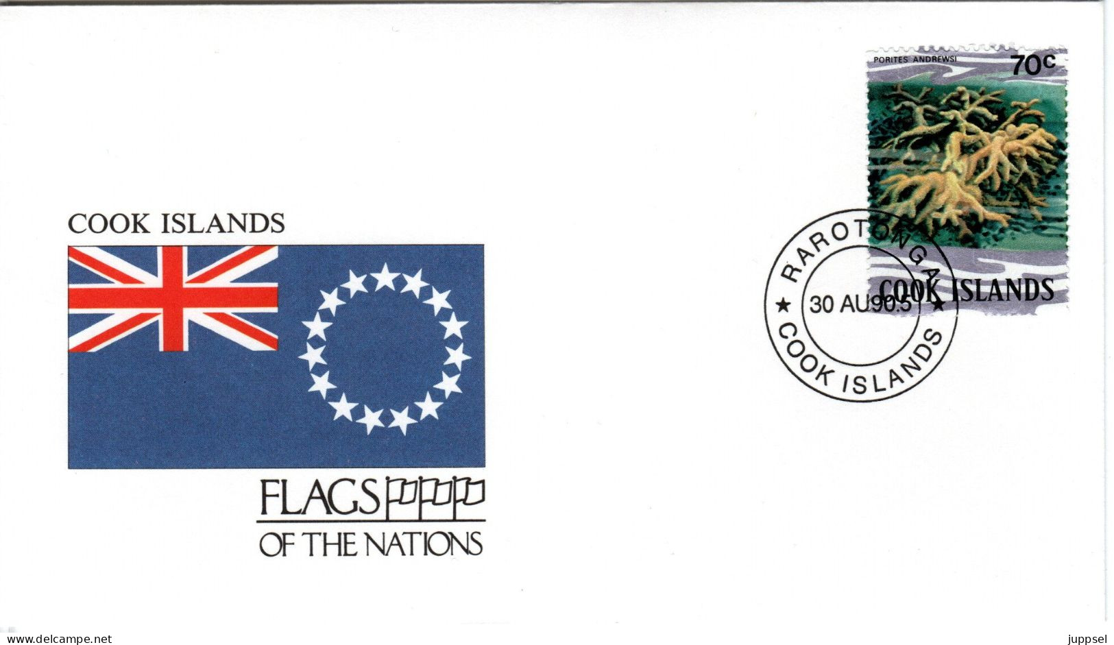 FDC COOK ISLANDS, Sealife   /  Lettre De Premiére Jour, Flore De La Mer  1980 - Marine Life