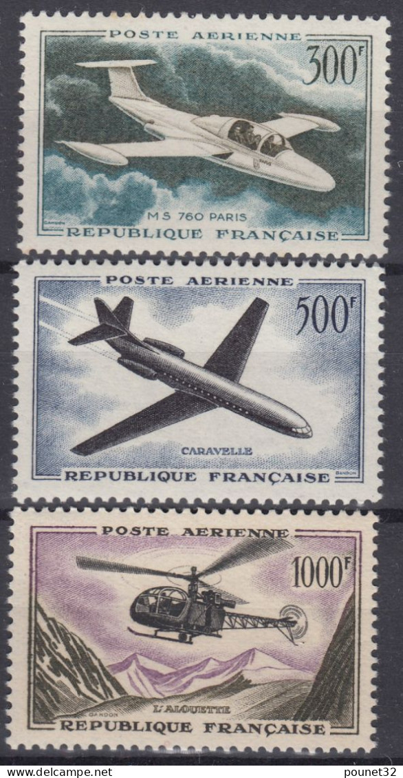 FRANCE POSTE AERIENNE SERIE AVIATION N° 35/37 NEUVE ** GOMME SANS CHARNIERE - 1927-1959 Nuovi