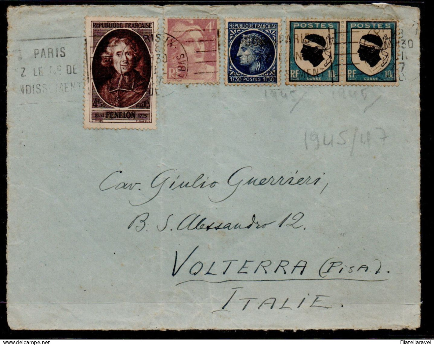 Francia - 1877/1945 - Storia Postale, Piccolo Lotto Composto Da N.7 Lettere Viaggiate. - 1863-1870 Napoleone III Con Gli Allori