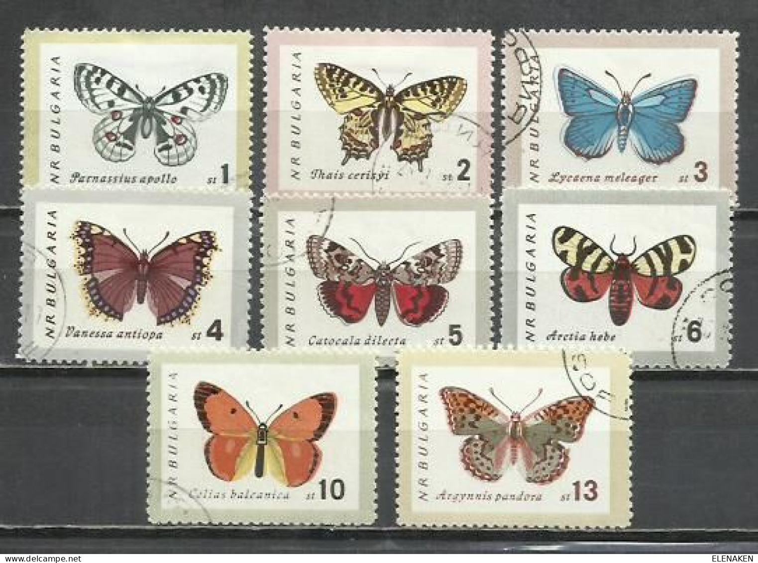 0431O-SERIE COMPLETA BULGARIA 1962 Nº 1155/1162 MARIPOSAS INSECTOS. - Vlinders