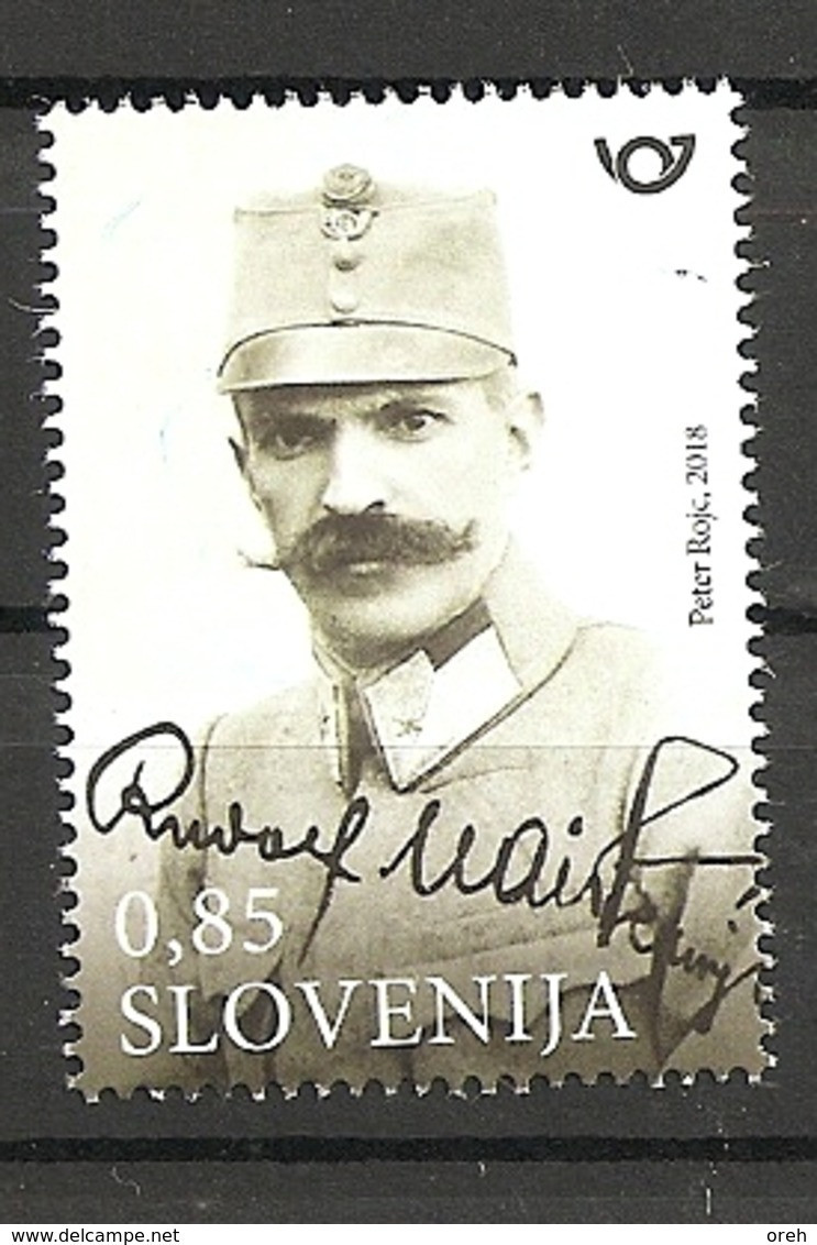 SLOVENIA,,SLOWENIEN 2018,CENTENARY OF THE CAMPAIGN FOR THE NORTHERN BORDER FOUGHT BY GENERAL RUDOLF MAISTER,WW1,,MNH - Slowenien