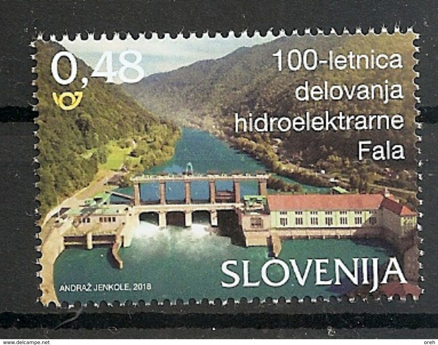 SLOVENIA 2018,,100 YEARS OF THE FALA HYDROPOWER PLANT,NATUR,RIVER DRAVA,MNH - Slovénie