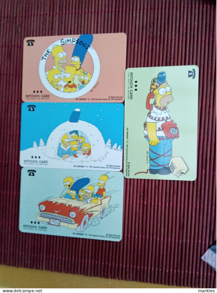 The Simpsons Set 4 Cards Mint Only 500 Ex Made Rare - Cómics