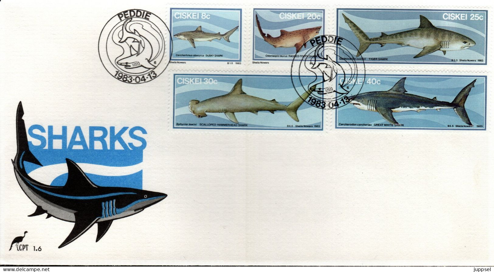 CISKEI  FDC  Sharks     /     Lettre De Première Jour,  Requins - Fishes