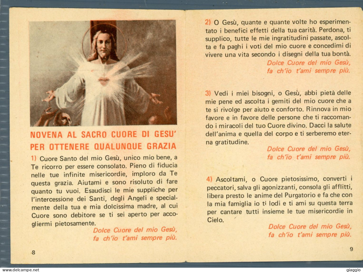 °°° Santino N. 8636 - Sacro Cuore Di Gesù °°° - Religion & Esotericism