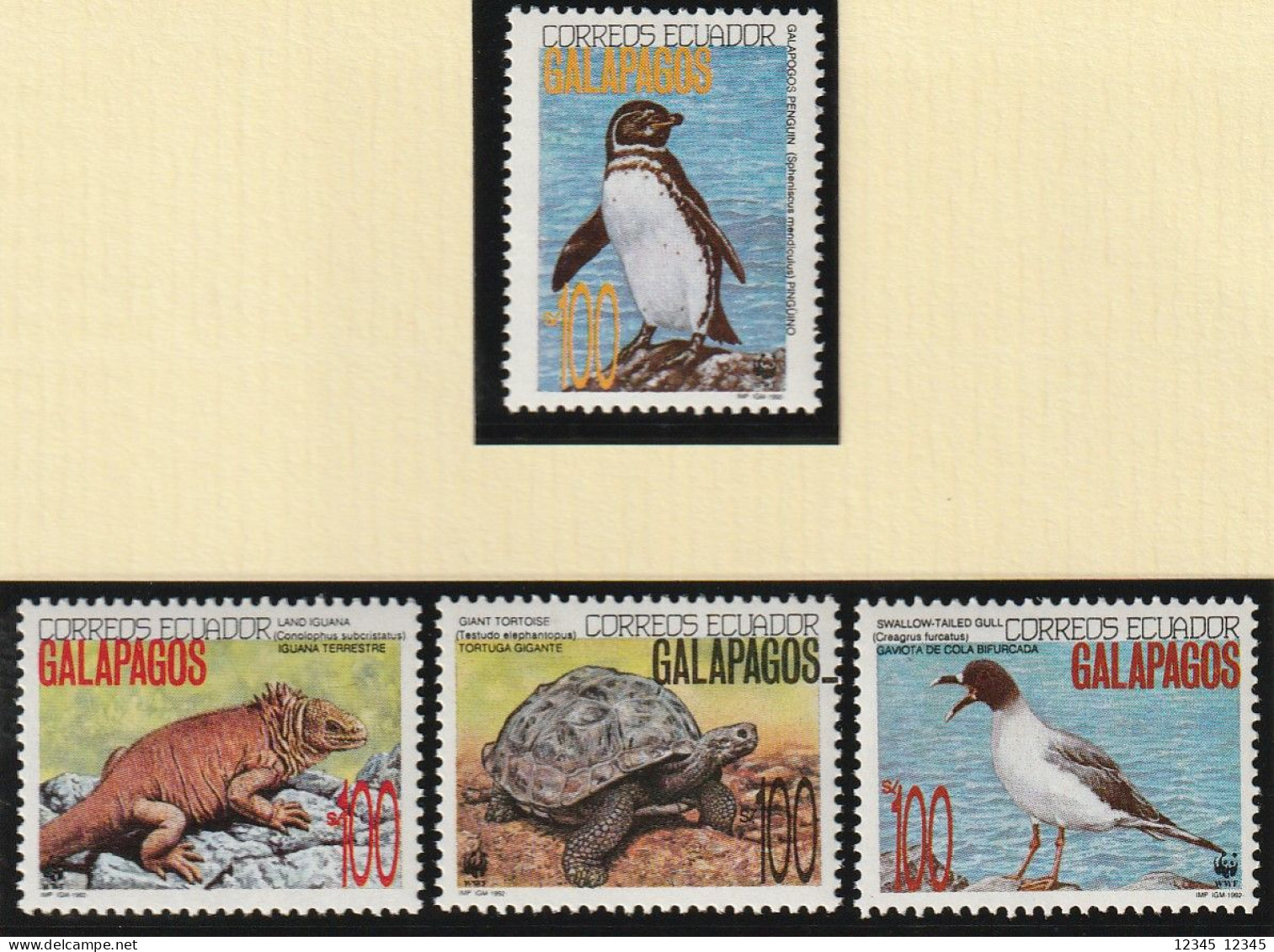 Galapagos 1992, Postfris MNH, WWF, Turtle, Birds, Land Iguana - Ecuador