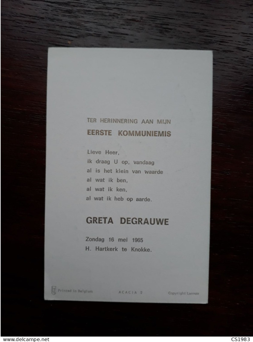 Eerste Communie - Knokke - 1965 - Greta Degrauwe - Comunión Y Confirmación