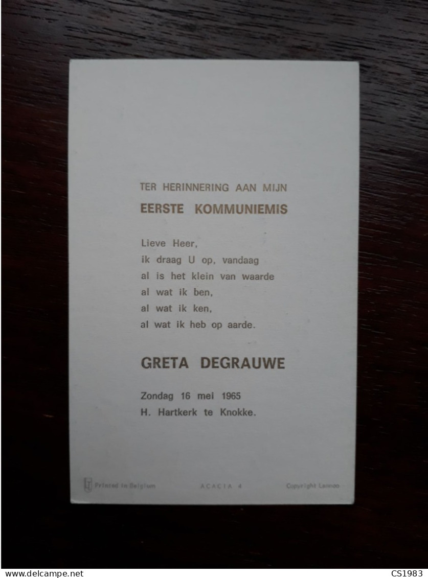 Eerste Communie - Knokke - 1965 - Greta Degrauwe - Kommunion Und Konfirmazion