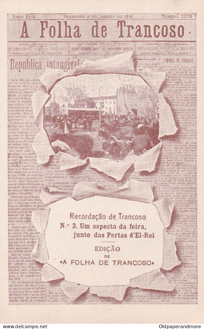 POSTCARD PORTUGAL - TRANCOSO - A FOLHA DE TRANCOSO - NEWSPAPER - JOURNAL - Guarda