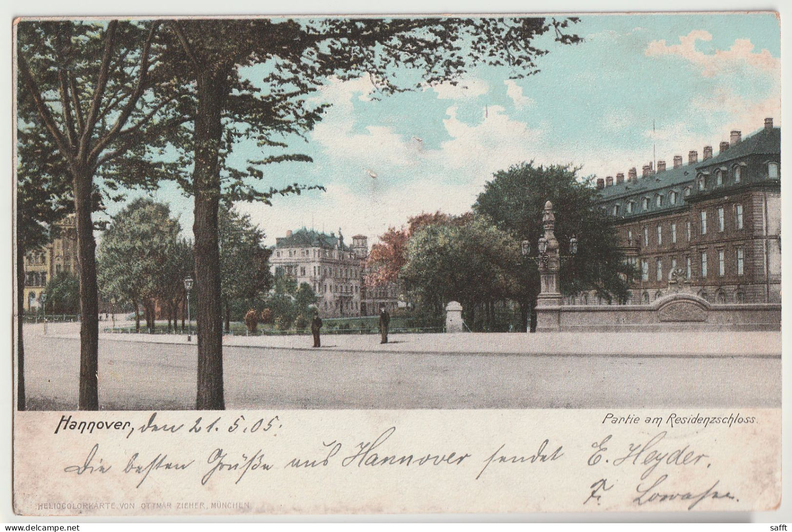 Litho Hannover, Partie Am Residenzschloss 1905 - Hannover