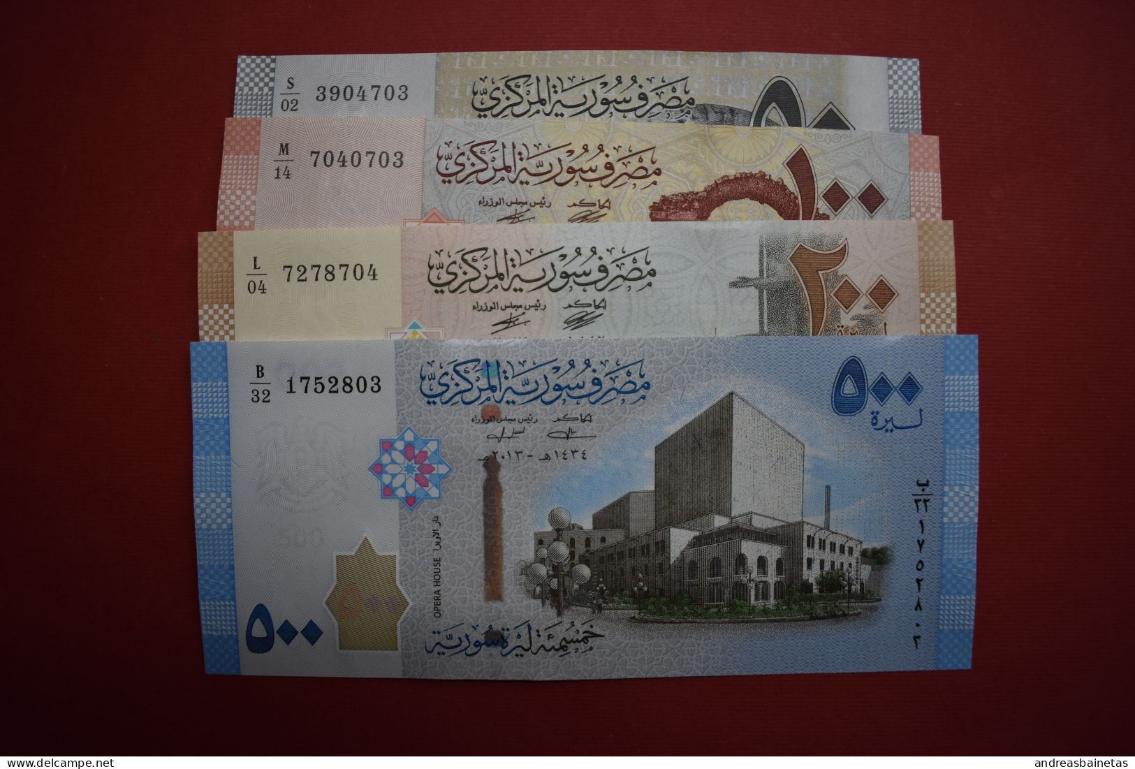 Banknotes  Syria 500 200 100 50 Pounds  UNC - Syrien