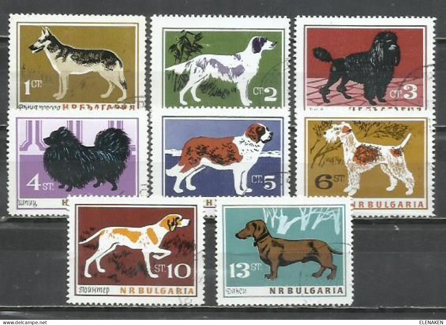 0431P-SERIE COMPLETA BULGARIA 1964 Nº 1262/1269 PERROS CANES - Gebruikt