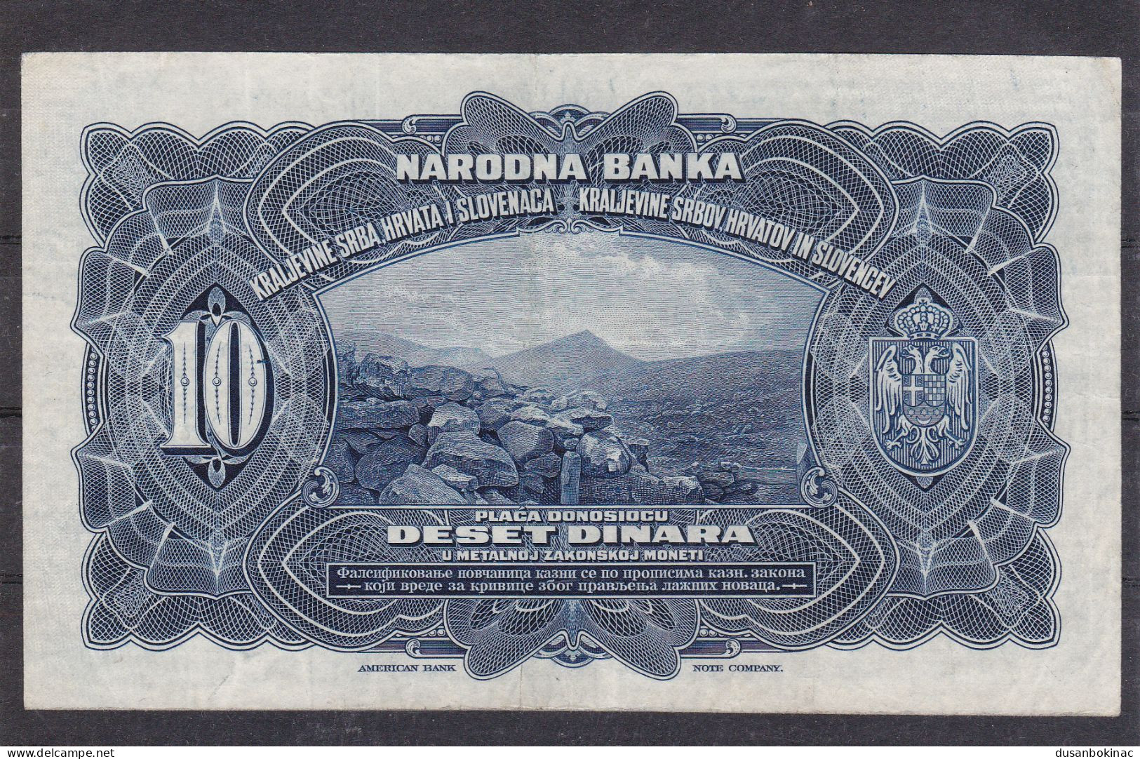 10 Dinara 1920 XF - Yougoslavie