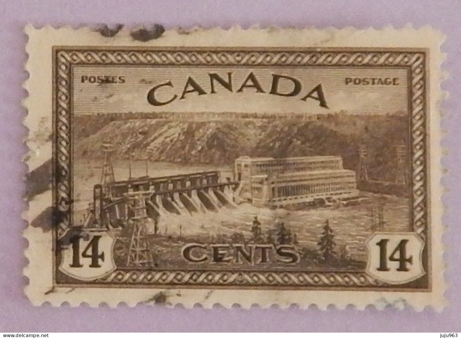 CANADA YT 221 OBLITÉRÉ "BARRAGE SUR LE SAINT MAURICE " ANNÉE 1946 - Gebraucht