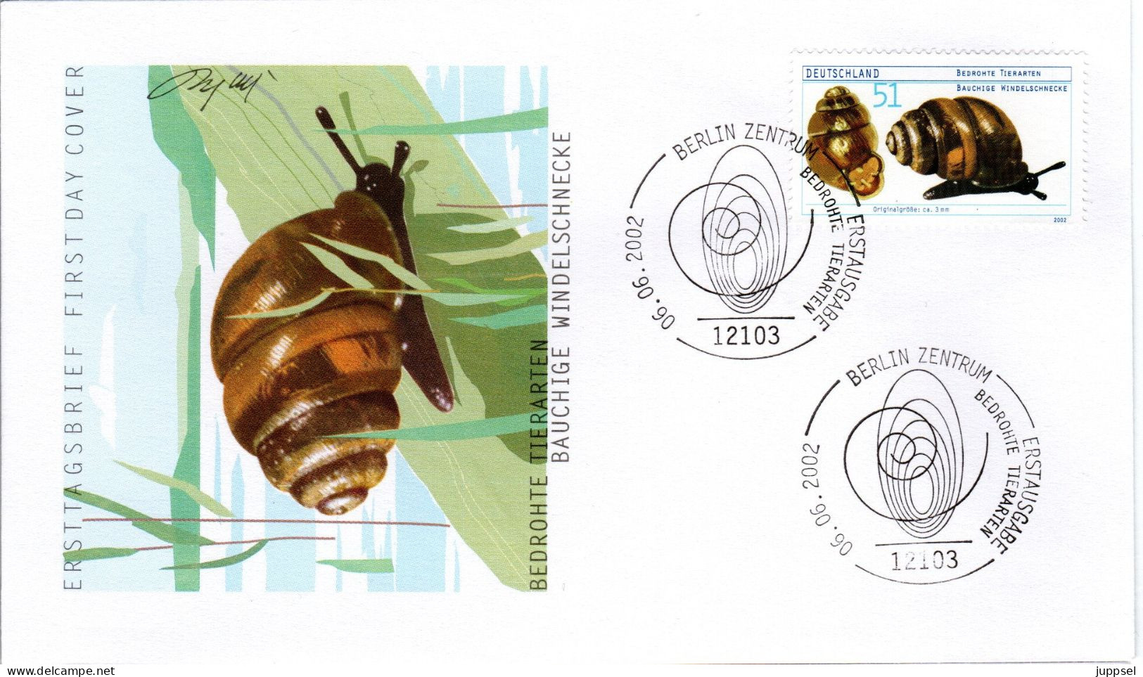 GERMANY,  FDC, Snail      /       ALLEMAGNE,  Lettre De Première Jour,  L`escargot - Crustacés