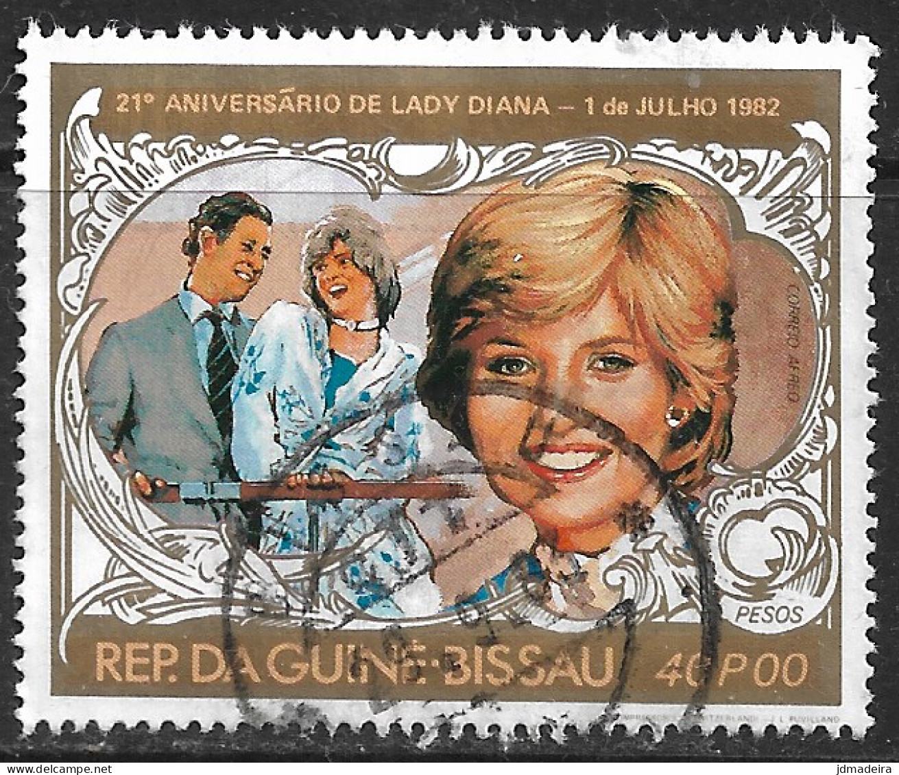 GUINE BISSAU — 1982 Lady Diana's Birthday 40P00 Used Stamp - Guinea-Bissau