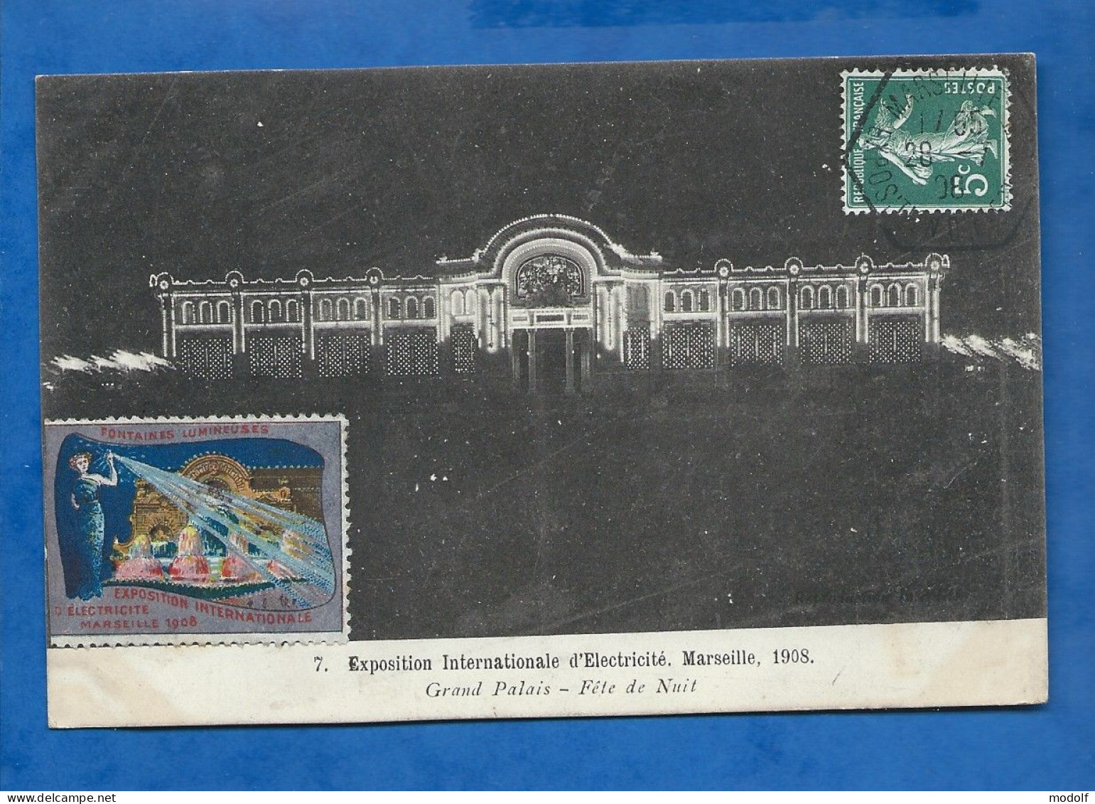 CPA - 13 - Marseille - Exposition Internationale D'Electricité - Grand Palais - Fête De Nuit - Circulée En 1908 - Electrical Trade Shows And Other