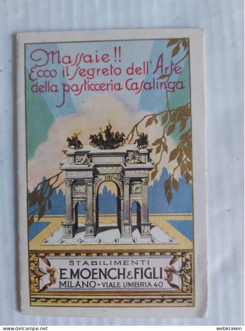 LIBRETTO RICETTE RICETTARIO DOLCI PASTICCERIA STABILIMENTO MOENCH MILANO - Werbung