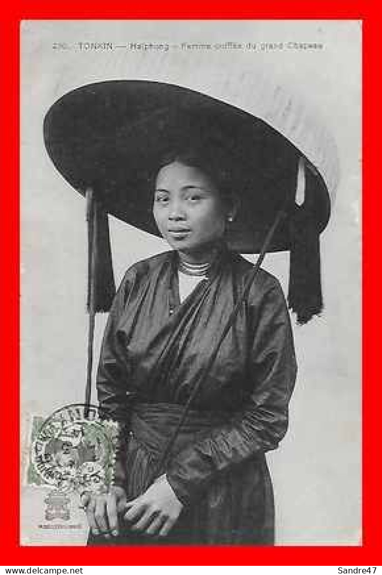 CPA HAÏPHONG (Viêt-Nam)  Femme Coiffée Du Grand Chapeau...H889 - Vietnam