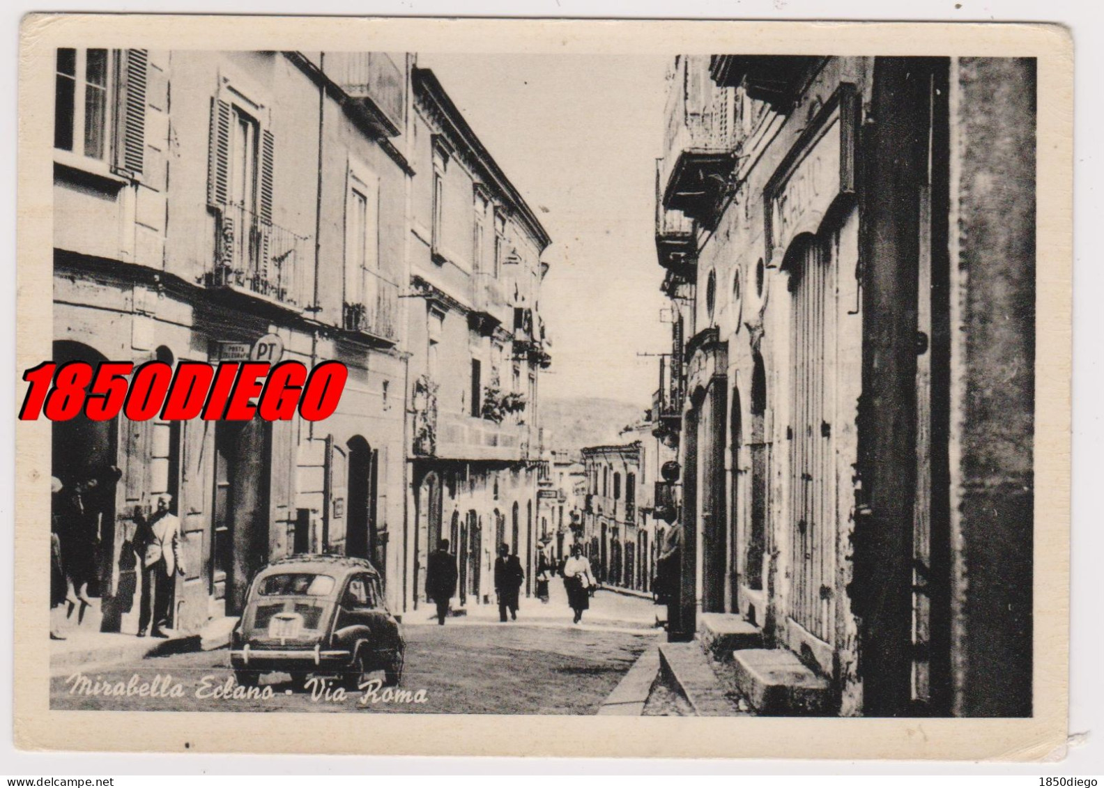 MIRABELLA  ECLANO - VIA ROMA F/GRANDE VIAGGIATA 1960 BELLA ANIMAZIONE UFFICIO POSTALE - Avellino