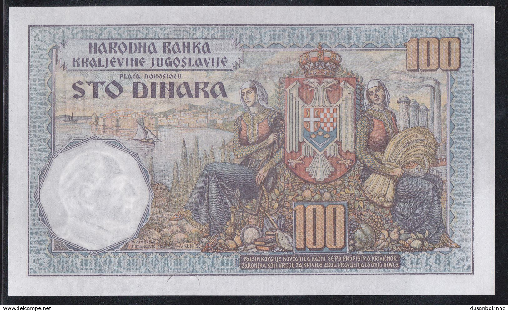 100 Dinara 1934 Unc - Joegoslavië