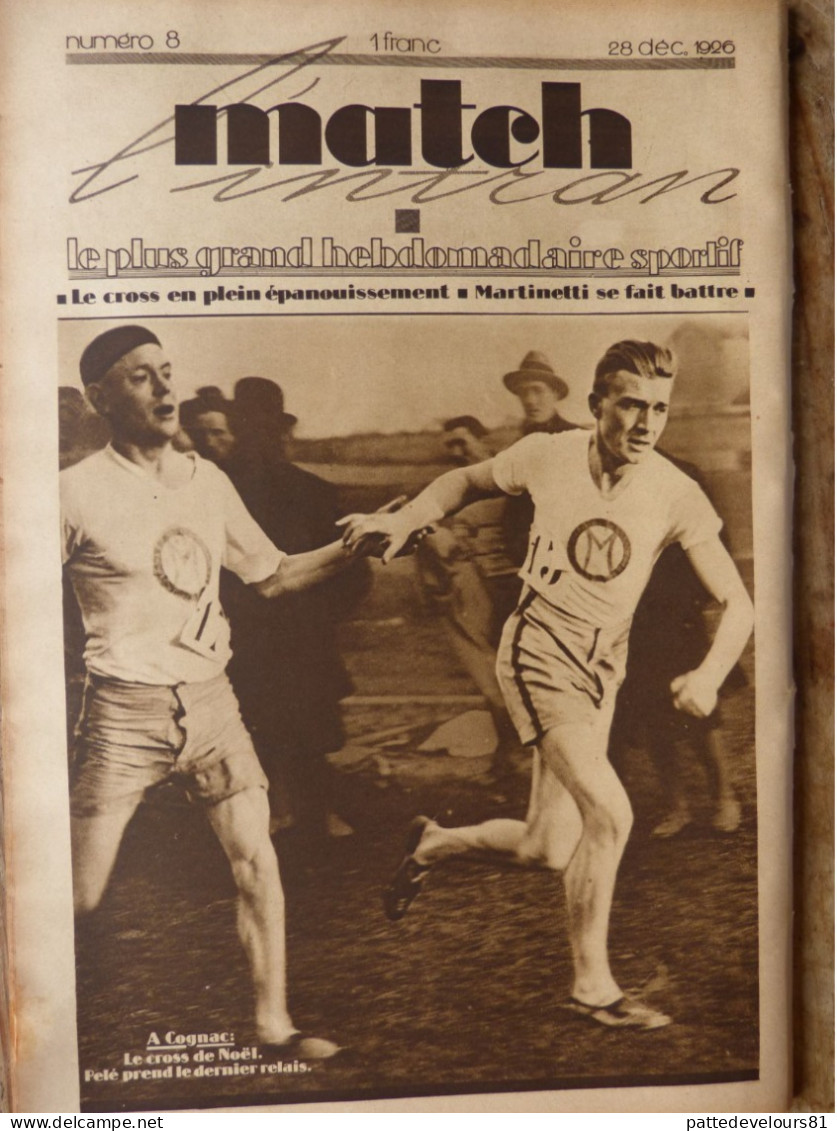 MATCH l'Intran 1926 Sport  Rugby Chemin de fer  Football Boxe Rugby Cyclisme Cross-country Basket-ball Tennis Natation