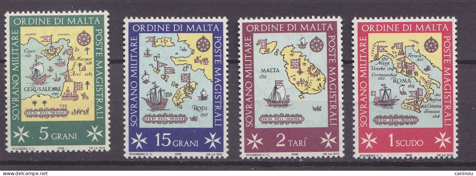 ORDRE DE MALTE CARTES ANCIENNES 1968 Y & T 23 - 26 NEUFS SANS CHARNIERES - Malte (Ordre De)