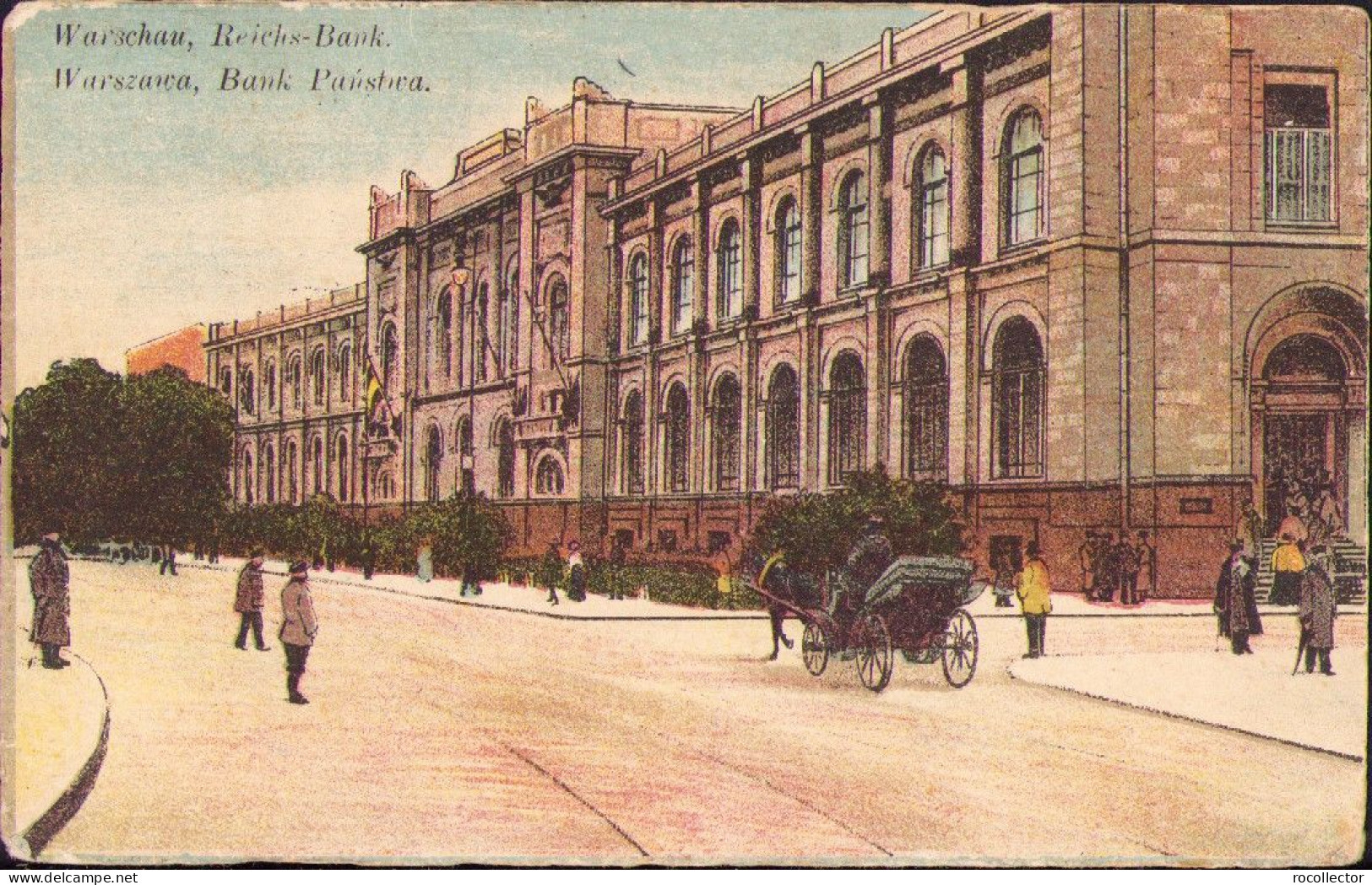Warsawa Reichs Bank Postcard CP331 - Pologne