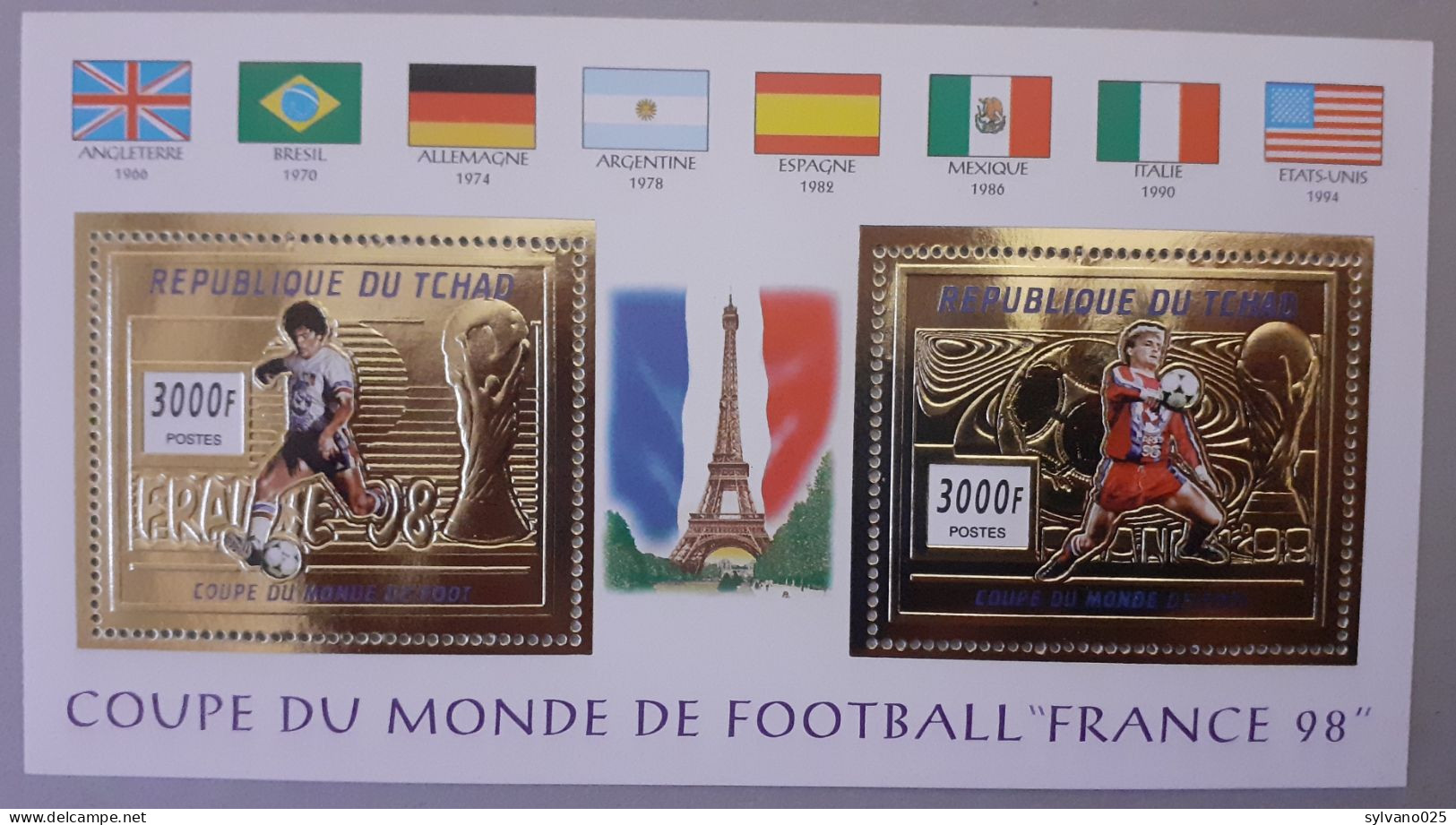 TCHAD Bloc Feuillet En OR - Coupe Du Monde De Foot 1998 - LUXE  ** - Tchad (1960-...)