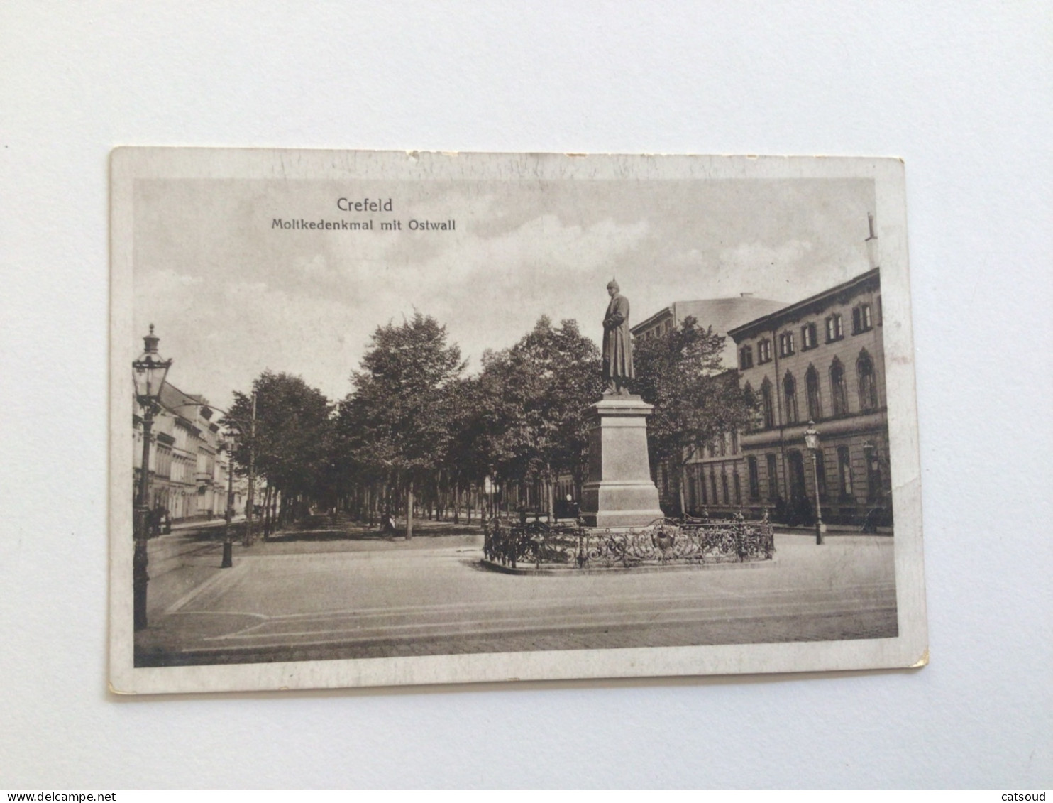 Carte Postale Ancienne Crefeld Moltkedenmal Mit Ostwall - Krefeld