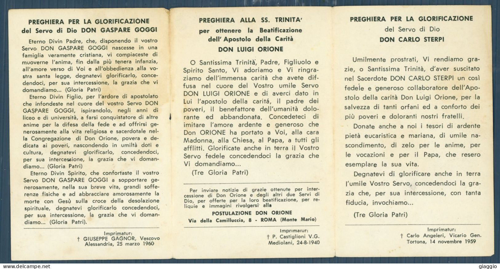 °°° Santino N. 8639 - Don Gaspare Goggi °°° - Religion & Esotericism