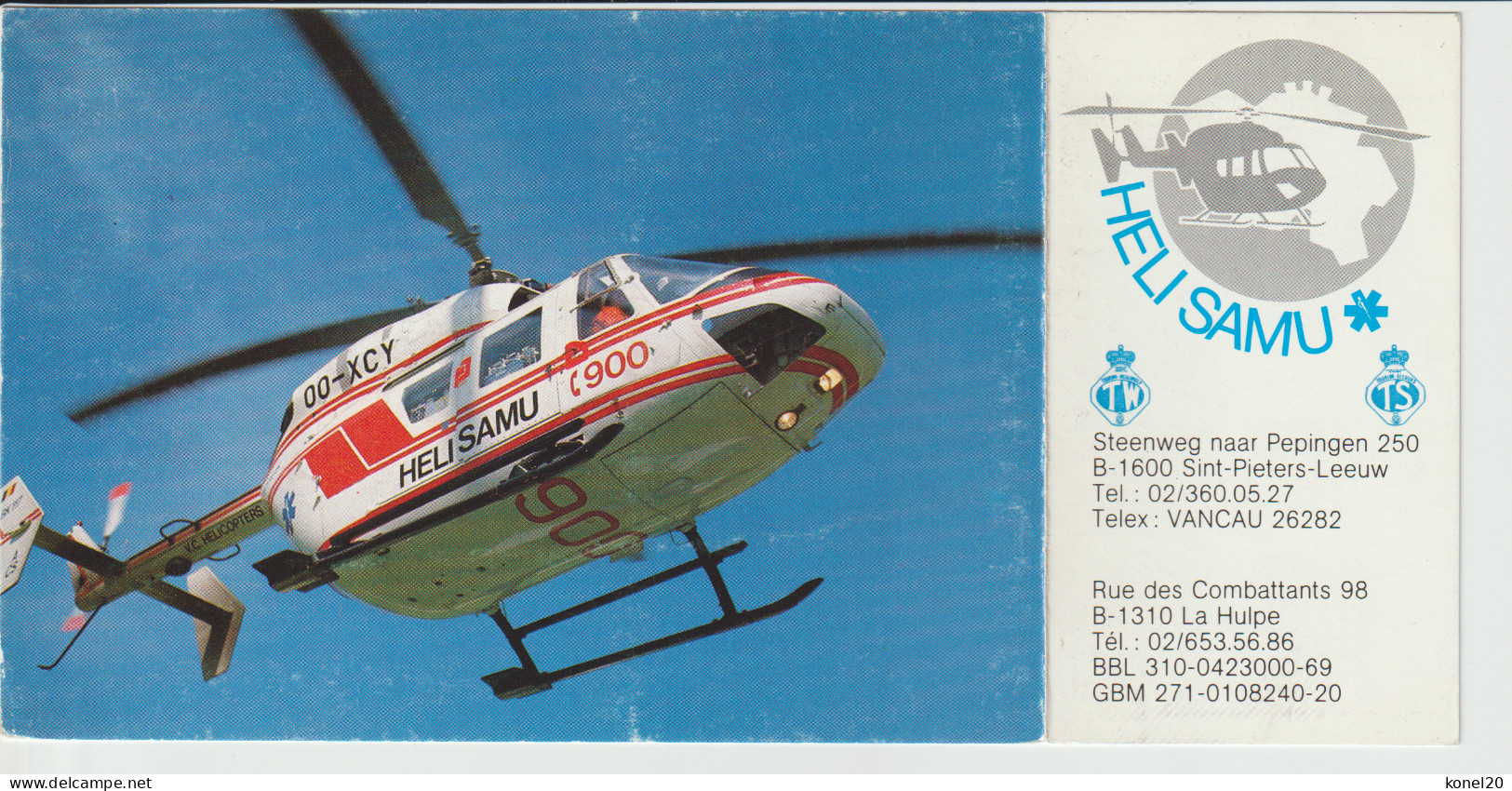 Vintage Promotioncard Belgian MBB/Kawasaki BK-117 A3 Helikopter - 1919-1938: Fra Le Due Guerre