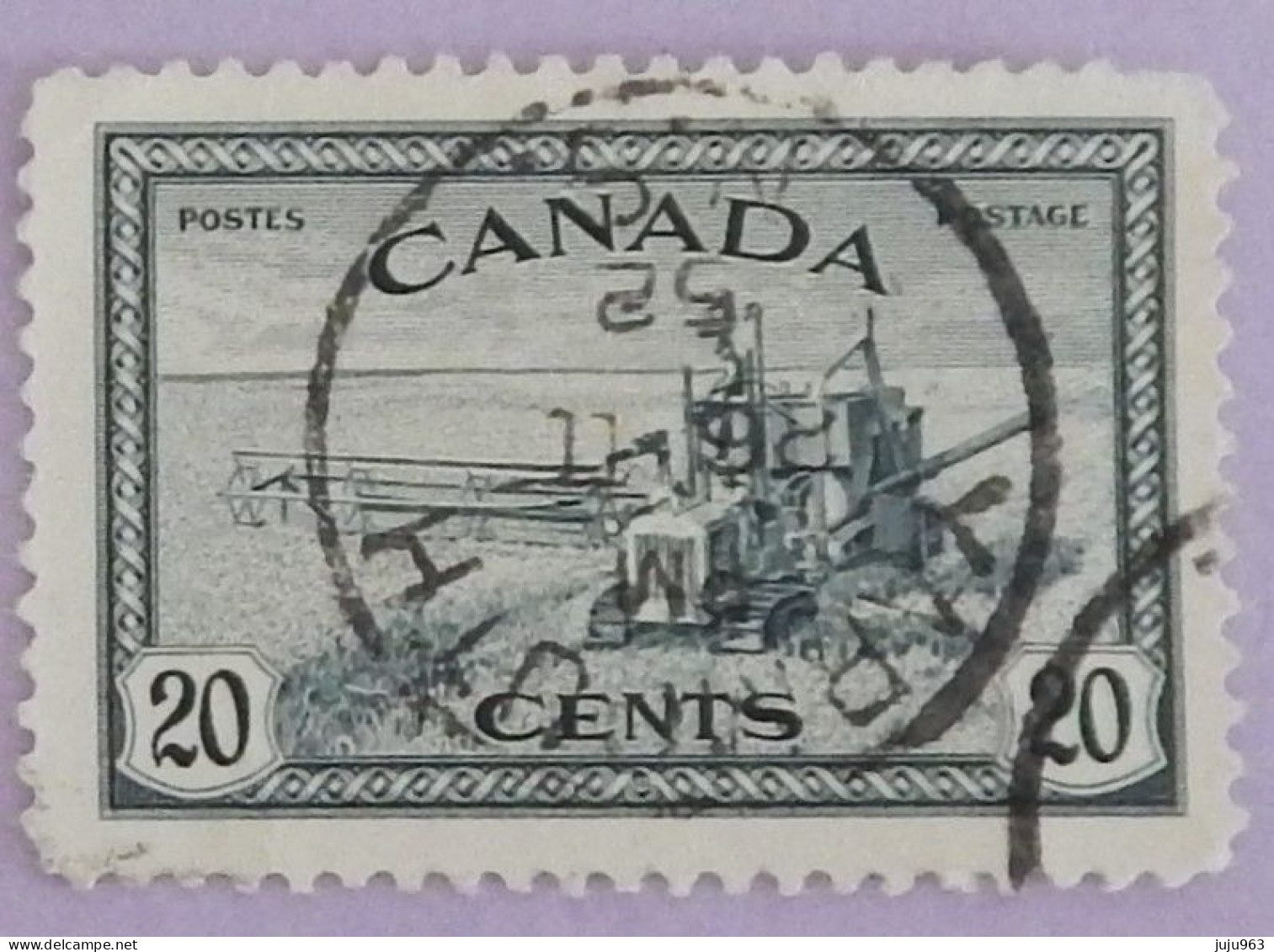 CANADA YT 222 OBLITÉRÉ "FAUCHEUSE-LIEUSE" ANNÉE 1946 - Gebruikt