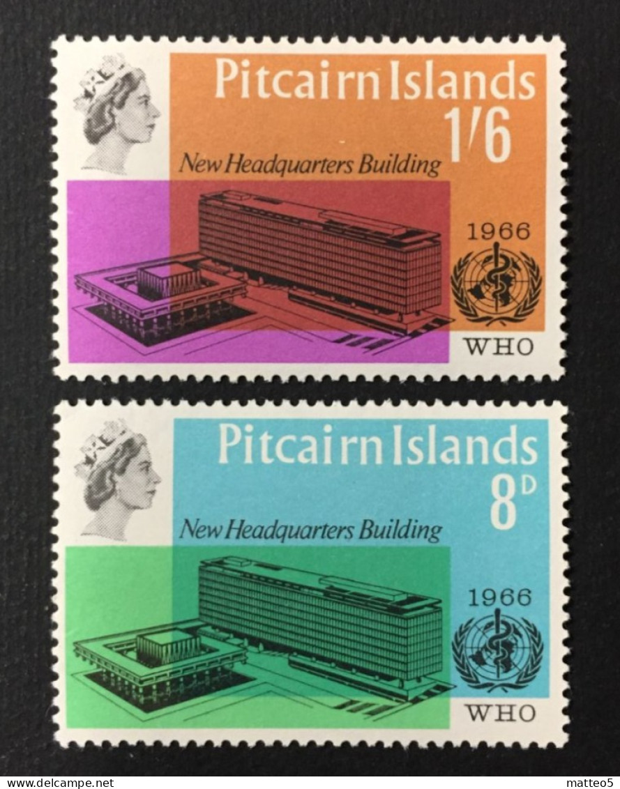 1966 Pitcairn Islands - Inauguration Of W.H.O. New Headquarters Building - Unused - Pitcairninsel