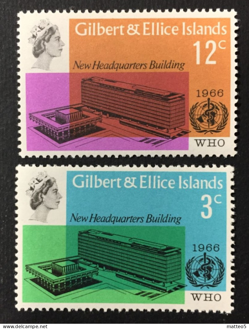 1966 Gilbert & Ellice Islands - Inauguration Of W.H.O. New Headquarters Building - Unused - Islas Gilbert Y Ellice (...-1979)