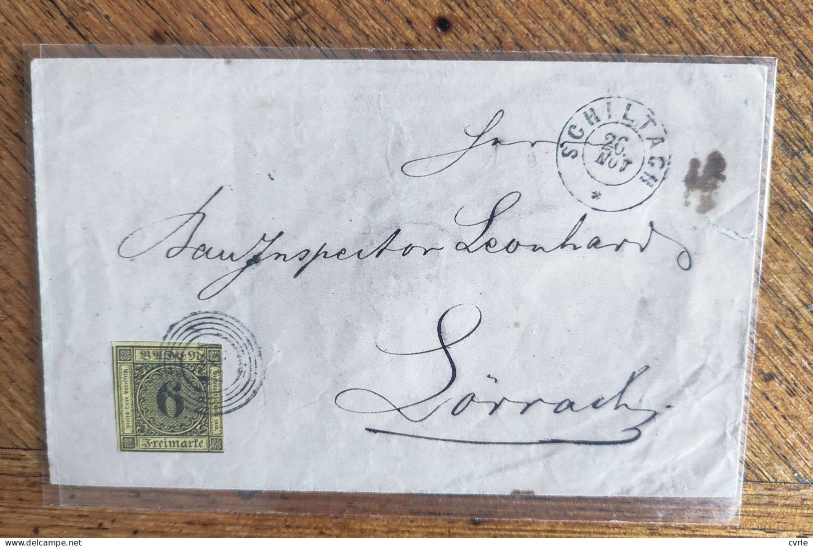 Baden 1854,Cover - Brieven En Documenten