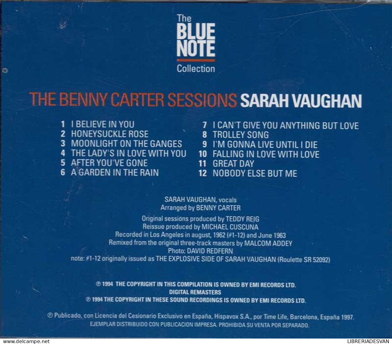 Sarah Vaughan - Vol. 1. The Benny Carter Sessions. CD - Jazz