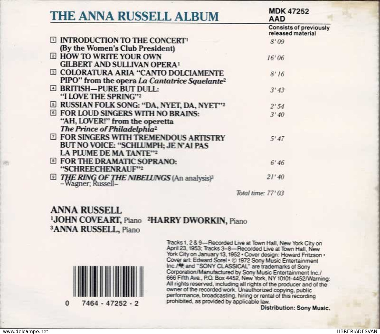 Anna Russell - The Anna Russell Album?. CD - Classica