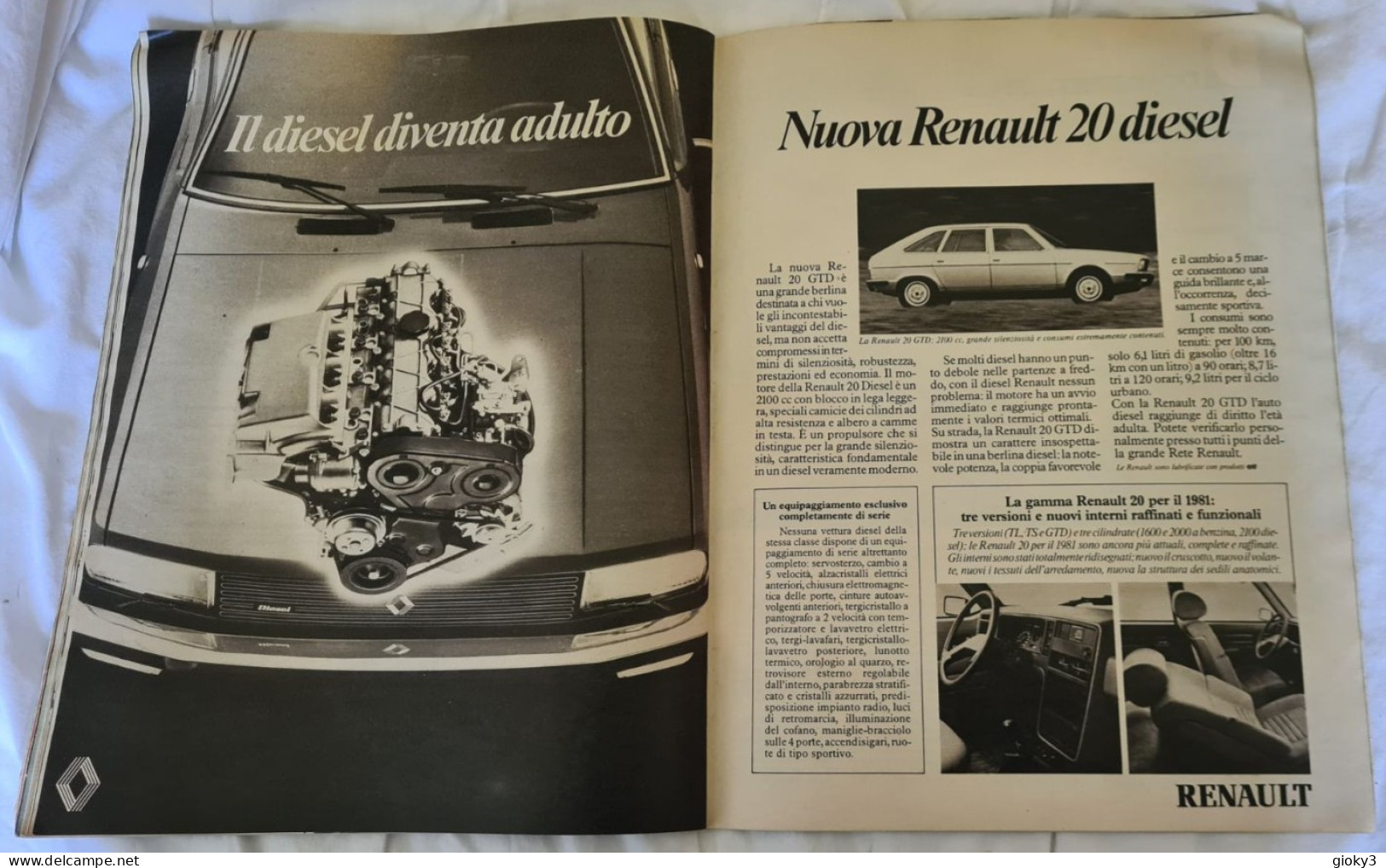 PUBBLICITA' AUTO RENAULT 20 DIESEL 1980 - Autres & Non Classés