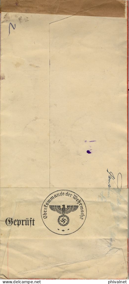 1939 INDIA HOLANDESA , SOERABAJA ( SURABAYA ) / HAMBURGO , DOBLE CENSURA , YV. 248 / 253 - INDÍGENAS NECESITADOS - India Holandeses