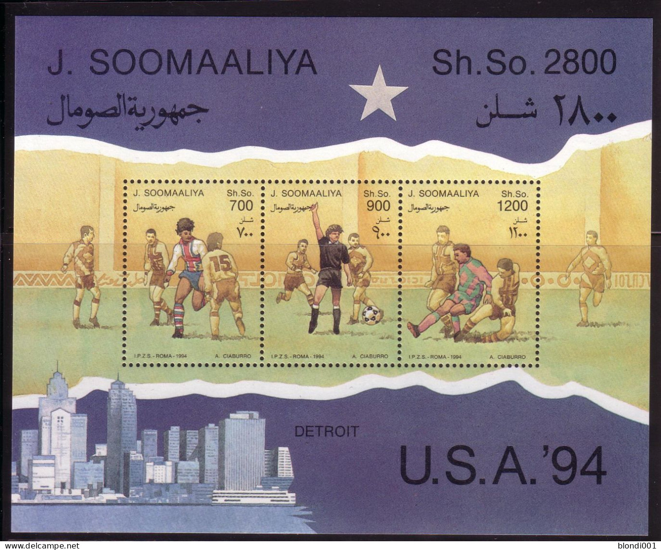 Soccer World Cup 1994 - SOMALIA - S/S MNH - 1994 – États-Unis