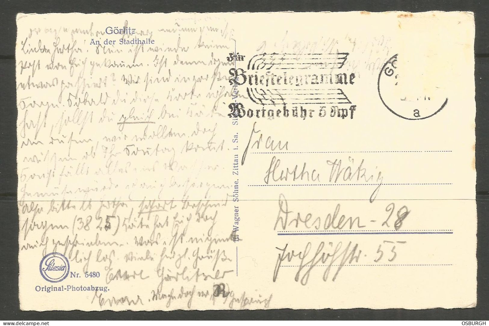 GERMANY. POSTCARD. GORLITZ AN DER STADTHALLE. USED. - Goerlitz