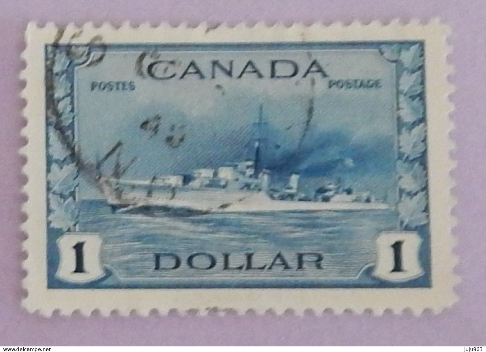 CANADA YT 218 OBLITÉRÉ "DESTROYER IROQUOIS" ANNÉES 1943/1948 - Usati