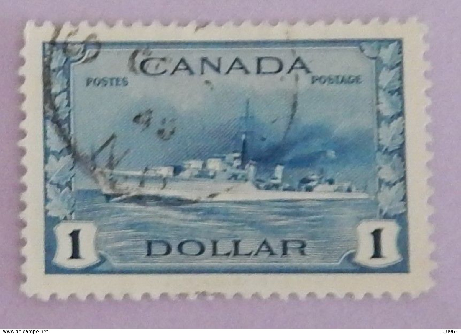 CANADA YT 218 OBLITÉRÉ "DESTROYER IROQUOIS" ANNÉES 1943/1948 - Gebruikt