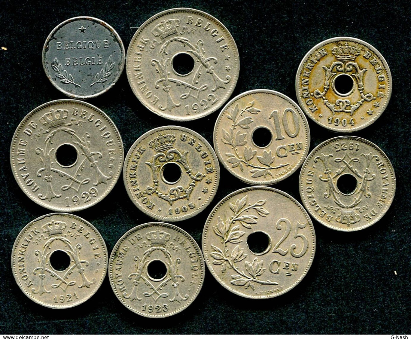 Belgique - Lot De 10 Pièces (période 1903-1944) - Collezioni