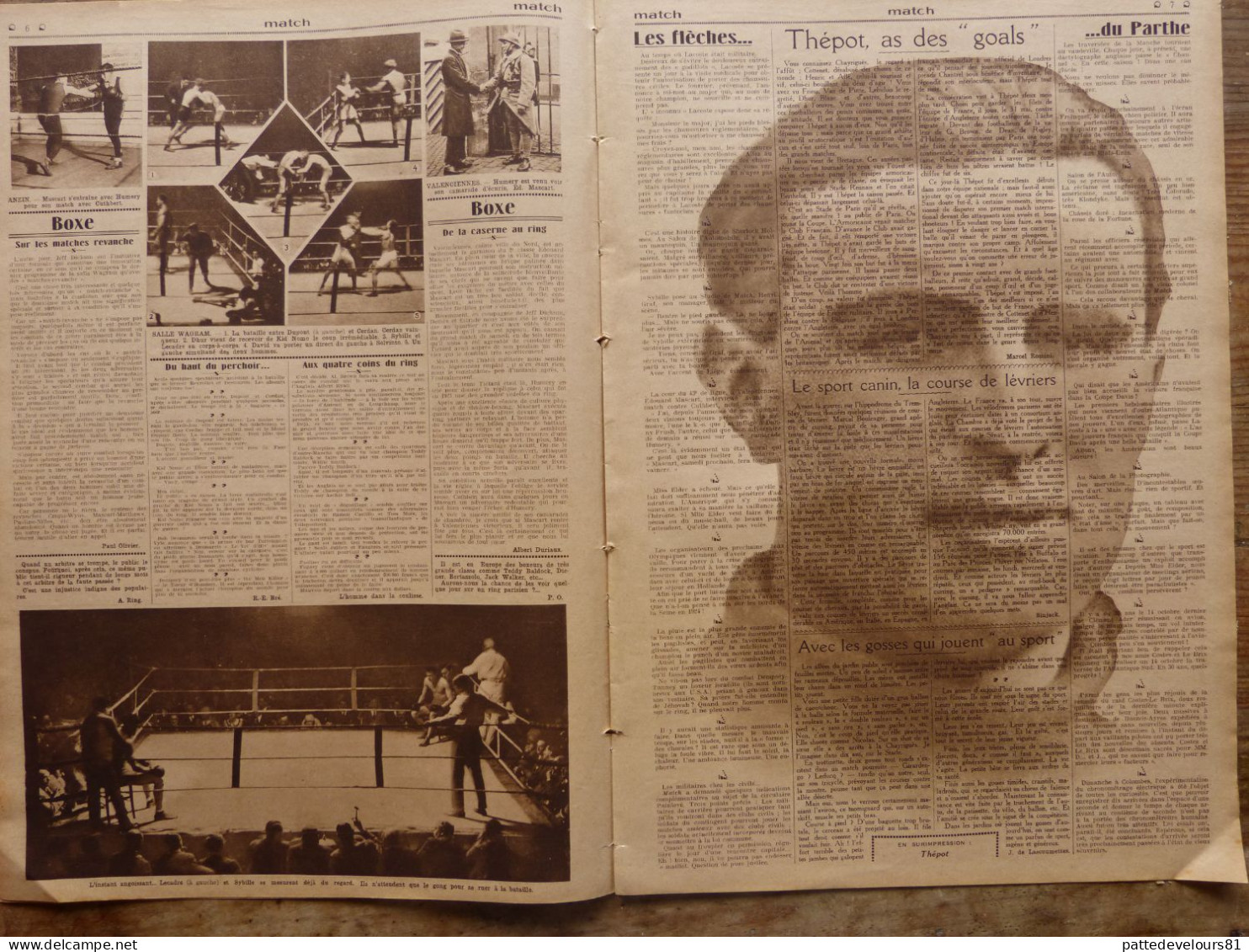 MATCH L'Intran 1927 Sport Aviation Costes Le Brix Obstacles Rugby Boxe Football Aéronautique Cyclisme Ladoumègue - Autres & Non Classés