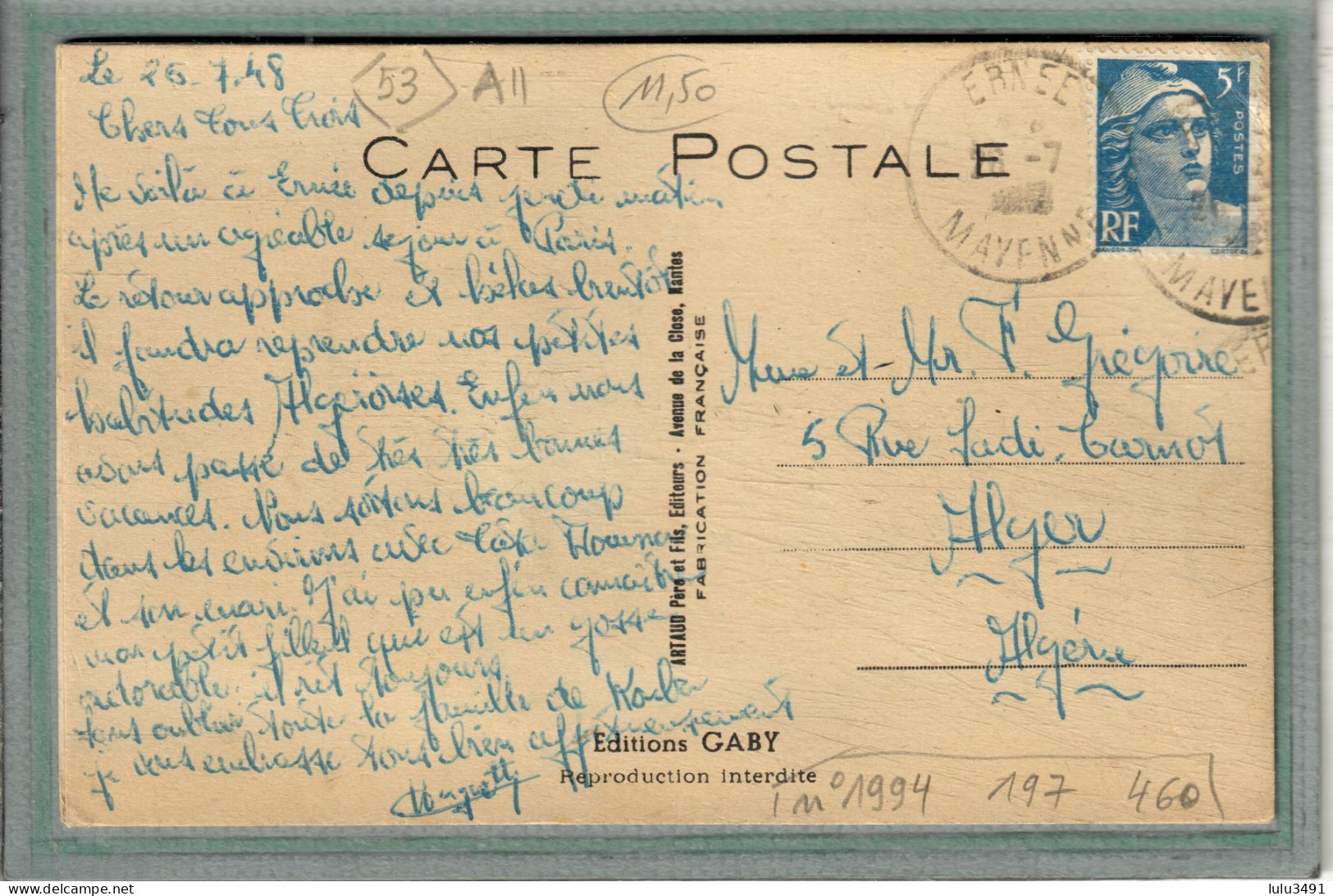 CPA (53) ERNEE - Carte à Système Avec Fenêtre Et Dépliant Accordéon Complet Des 10 Images - 1948 - Cave-Vin - Ernee
