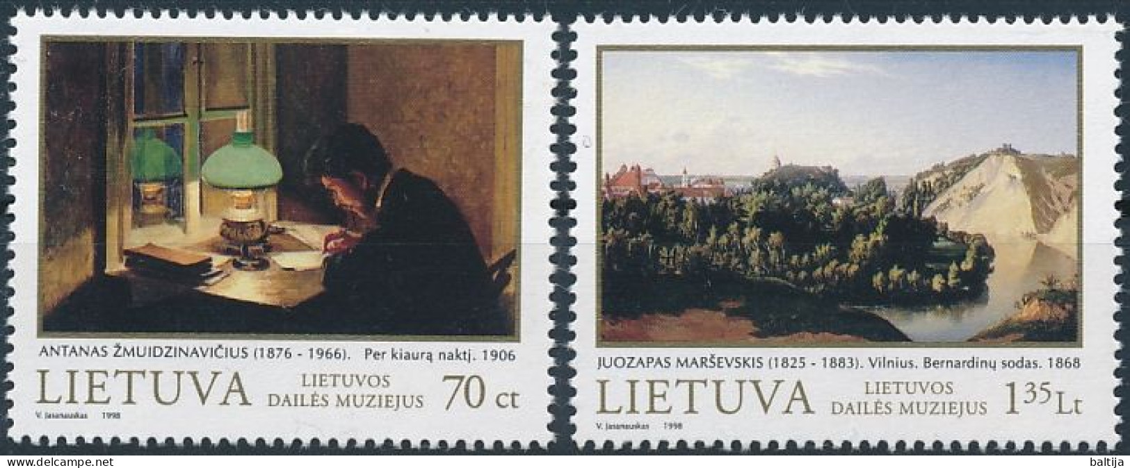 Mi 678-679 ** MNH / Paintings From National Museums, Antanas Žmuidzinavičius, Juozapas Marševskis - Lituania