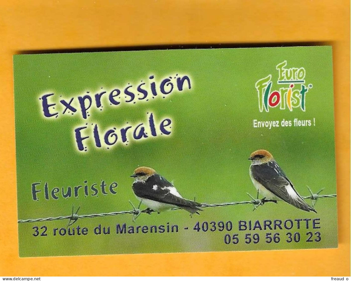Carte De Visite Expression Florale - Fleuriste - 40390 BIAROTTE - - Other & Unclassified